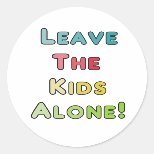 Laat de Kinderen alleen! Ronde Sticker (Voorkant)