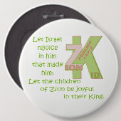 LAAT DE KINDEREN JOYFUL ZIJN IN HUN KONING© BtnENG Ronde Button 6,0 Cm (Voorkant /achterkant)