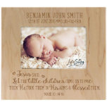 Laat de Kleine Kinderen Maple Afbeelding Lijst kom<br><div class="desc">Welkom de nieuwe toevoeging aan de wereld met dit mooie herdenkingslijst. Gewenkt met de naam van het kind, de geboortedatum, het gewicht en de lengte, is dit zeker een sentimentele herinnering aan een vrolijke gebeurtenis. Met vers "Jezus zei: Laat de kleine kinderen me binnenkomen. Toen nam hij ze in zijn...</div>