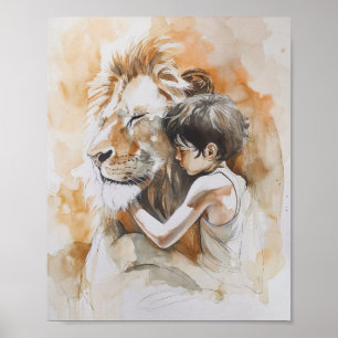 Laat de kleine kinderen tot Mij komen - Jezus de L Poster