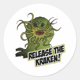 laat de kraken los ronde sticker