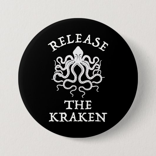 Laat de Kraken vrij Ronde Button 7,6 Cm (Voorkant)