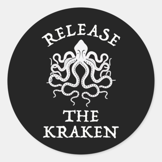 Laat de Kraken vrij Ronde Sticker (Voorkant)
