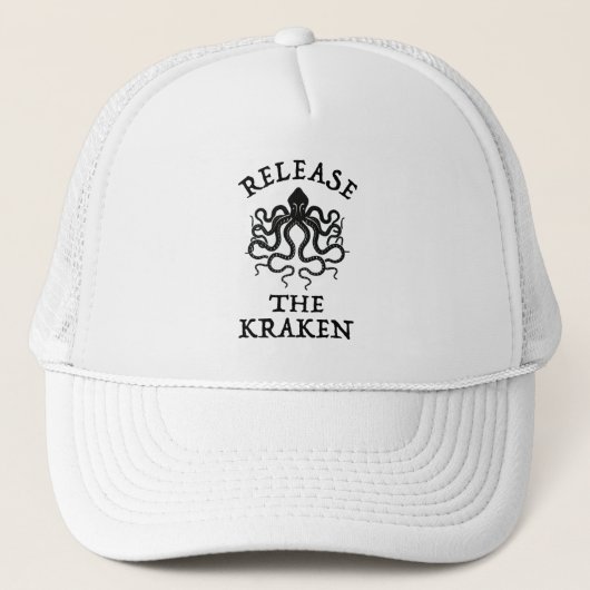 Laat de Kraken vrij Trucker Pet (Voorkant)