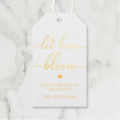 Laat de liefde bloeien Bloemen Bar Favor Goud Cadeaulabels (Voorkant)
