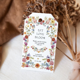 Laat de liefde bloeien Boho Garden Flowers Vrijgez Cadeaulabel