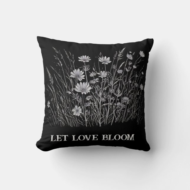 Laat de liefde bloeien T-shirt Kussen (Voorkant)