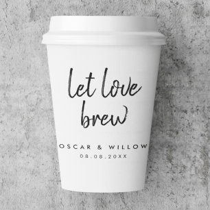 Laat de liefde brouwen Tea Coffee Lover Minimal Papieren Bekers