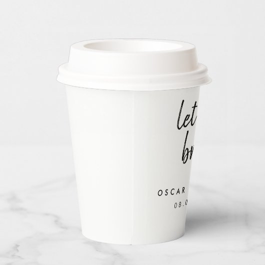 Laat de liefde brouwen | Tea Coffee Lover Minimal  Papieren Bekers (Rechts)