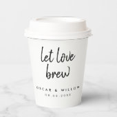 Laat de liefde brouwen | Tea Coffee Lover Minimal  Papieren Bekers (Voorkant)