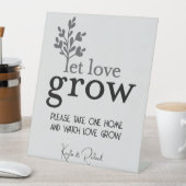Laat de liefde de Aangepaste bruiloft groeien Reclamebord Met Voetstuk (Insitu)