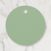 Laat de liefde Eucalyptus Wreath Sage Green Weddin Bedankjes Labels (Achterkant)
