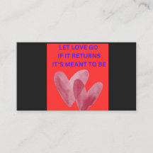 LAAT DE LIEFDE Gaan ALS HET TERUGKOMT IS HET BESTE