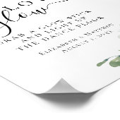 Laat de liefde gloeien Eucalyptus bruiloft teken Poster (Hoek)