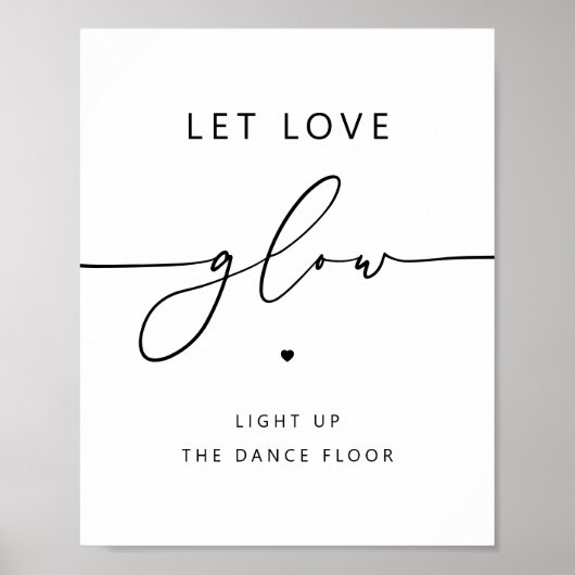 Laat de liefde gloeien | Minimalistische Wedding G Poster (Voorkant)