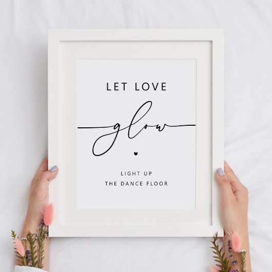 Laat de liefde gloeien | Minimalistische Wedding G Poster