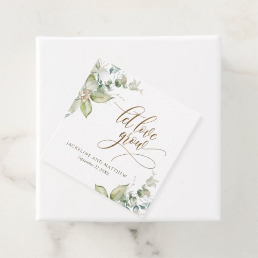 Laat de liefde groeien, Elegant Eucalyptus groen Bedankjes Labels (In situ)