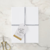 "Laat de liefde groeien" moderne kalligrafie bruil Cadeaulabel (Met Touw)