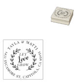 Laat de liefde groeien | Nieuw adres Rustic Weds R Rubberstempel (Gestempeld)
