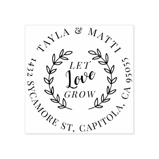 Laat de liefde groeien | Nieuw adres Rustic Weds R Rubberstempel (Afrduk)