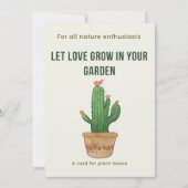 Laat de liefde groeien - Waterverf Cactus Wenskaar Kaart (Voorkant)