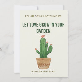 Laat de liefde groeien - Waterverf Cactus Wenskaar Kaart
