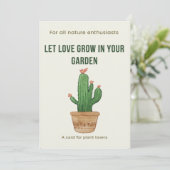 Laat de liefde groeien - Waterverf Cactus Wenskaar Kaart (Staand voorkant)