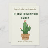 Laat de liefde groeien - Waterverf Cactus Wenskaar Kaart (Voorkant / Achterkant)