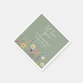 Laat de liefde groeien Wildflower Sage Green Vrijg Servet (Hoek)