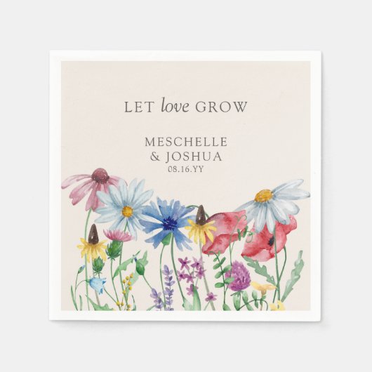 Laat de liefde in het wild levende bloemen wekken servet (Voorkant)