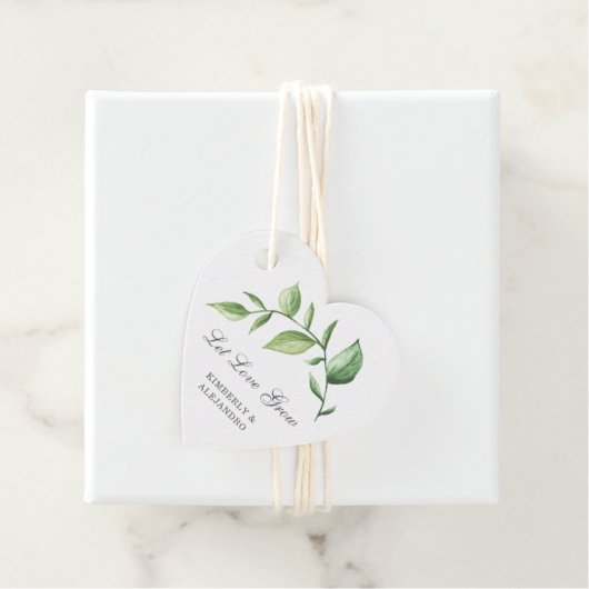 Laat de liefde Rustic Waterverf Greenery Wedding g Bedankjes Labels (In situ)