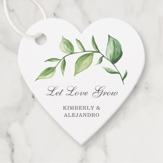 Laat de liefde Rustic Waterverf Greenery Wedding g Bedankjes Labels (Voorkant)