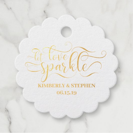 Laat de liefde sprankelen uitzenden bedankjes labels (Voorkant)