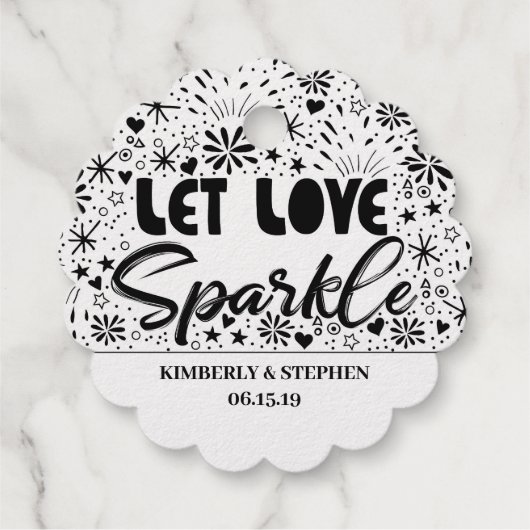 Laat de liefde sprankelen uitzenden bedankjes labels (Achterkant)