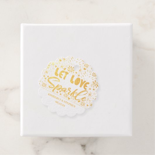 Laat de liefde sprankelen uitzenden bedankjes labels (Met doos)