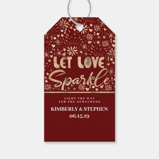 Laat de liefde sprankelen uitzenden cadeaulabel (Voorkant)