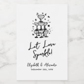 Laat de liefde sprankeling hand getekend zwarte br wijn etiket (Enkel label)