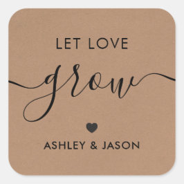 Laat de Liefde Sticker groeien, Plant Gift Label,