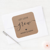 Laat de Liefde Sticker groeien, Plant Gift Label,  (Envelop)
