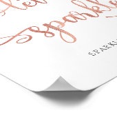 "Laat de liefde van het roos glinsteren" goudspark Poster (Hoek)