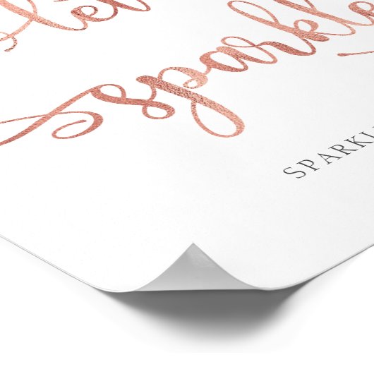 "Laat de liefde van het roos glinsteren" goudspark Poster (Hoek)