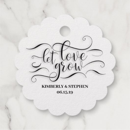 Laat de liefdesbruidsschat groeien bedankjes labels (Achterkant)