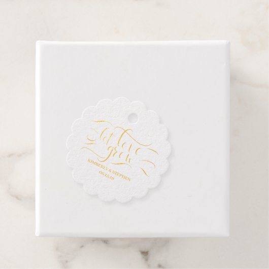 Laat de liefdesbruidsschat groeien bedankjes labels (Met doos)