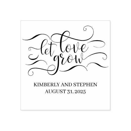 Laat de liefdesbruidsschat groeien rubberstempel (Afrduk)