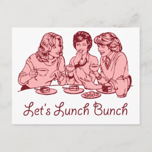 Laat de Lunch Bunch 50 retro grafisch Briefkaart