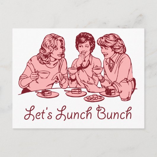 Laat de Lunch Bunch 50 retro grafisch Briefkaart (Voorkant)