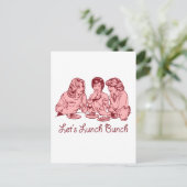 Laat de Lunch Bunch 50 retro grafisch Briefkaart (Staand voorkant)