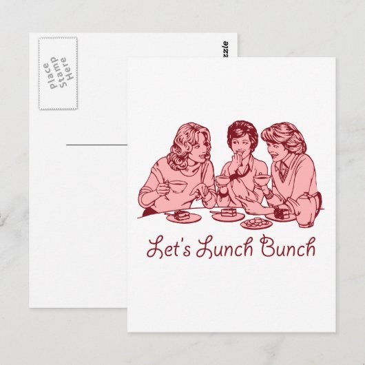 Laat de Lunch Bunch 50 retro grafisch Briefkaart (Voorkant / Achterkant)