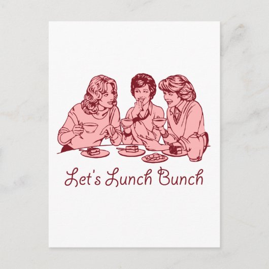 Laat de Lunch Bunch 50 retro grafisch Briefkaart (Voorkant)