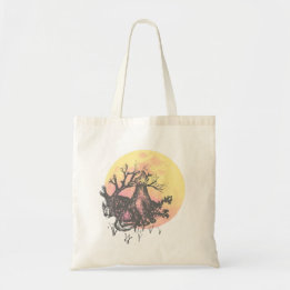 Laat de Maan Gids, Wolf & Maan, Rustieke Brieven Tote Bag